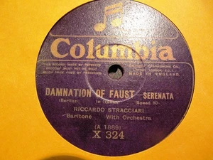 1925 Riccardo STRACCIARI Bar DAMNATION DE FAUST Wagner Tannhauser Columbia X 324 - Picture 1 of 2