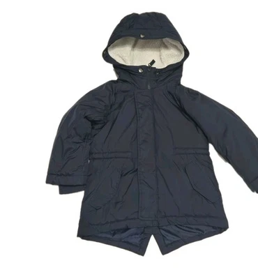 Abrigo de Invierno Crewcuts Niño XXS Azul Cremallera Completa Forrado Sherpa Bolsillos con Capucha  Foto 1 de 4