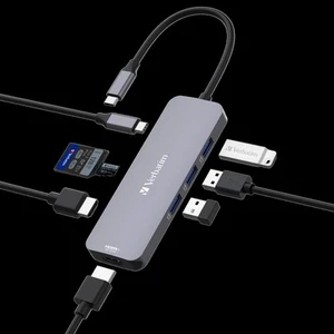 Verbatim USB-C Pro Multiport Hub 8 Ports,2 x HDMI, 3 x USB-A 3.2 Gen1, 1 x SD ca - Picture 1 of 1