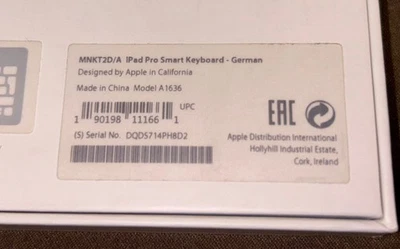 original Apple Smart Keyboard für iPad Pro 12,9 " MNKT2D/A (QWERTZ) A1636 - Bild 1 von 4