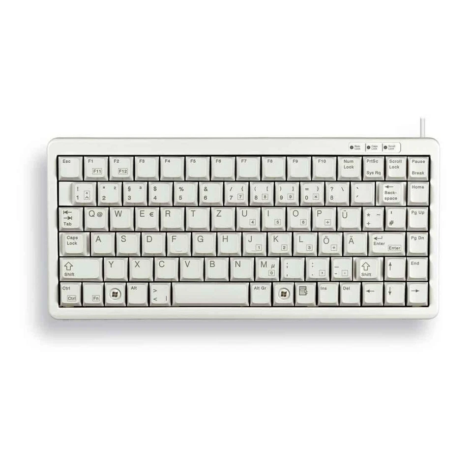 CHERRY G84-4100 83 Key PS2/USB Compact ML keyboard - Light Grey - Image 1 of 3