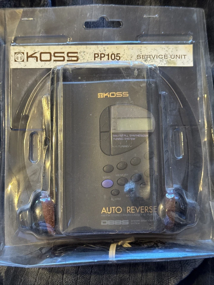 ⭐ Кассетный плеер Koss FM/AM Walkman PP105 с наушниками - обслуживаемый ~ РАБОЧИЙ ⭐ - Изображение 1 из 2