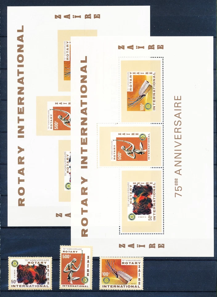 XE56586 Zaire rotary club anniversary sheets XXL MNH - Image 1 of 1