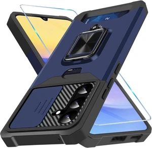 Case For Samsung Galaxy A36 5G Military Magnetic Ring Card Slot Screen Protector - Foto 1 di 30