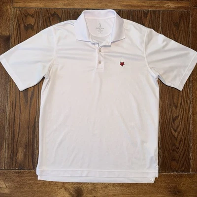 Camisa polo masculina Fox Chapel taco de golfe média branca vermelha logotipo desempenho - Imagem 1 de 4