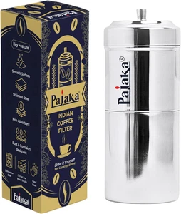 Cafetera de filtro South Indian de 2-4 tazas cafetera decorativa de acero inoxidable 200 ml - Imagen 1 de 7