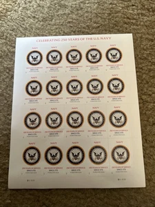 20 USPS Forever Briefmarken 250. Geburtstag Marine FV 14,60 $ USA - Bild 1 von 3