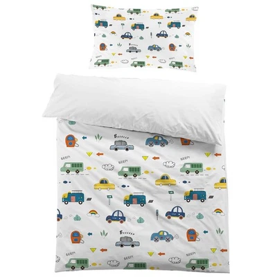 Housse de Couette Voiture 120x150 Enfant Garçon Parure de Lit en Microfibre 1... - Photo 1/4
