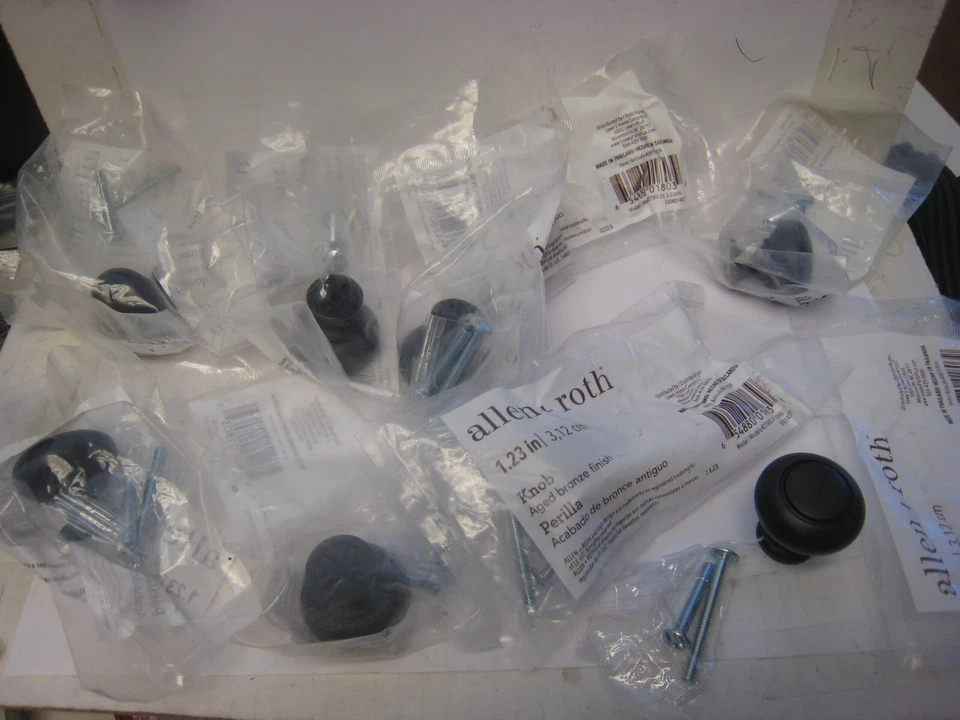 10 Allen Roth Aged Bronze Round Modern Cabinet Knob Z780-31.5-EORB 1-1/4" dia