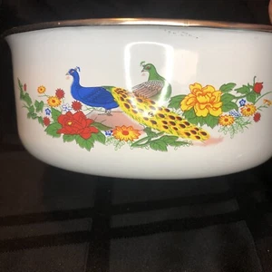 Peacock Stackable Metal Kitchen Bowls, Mixing, Set Of 5 - Picture 1 of 11
