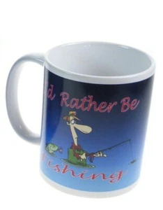 Mug I'D RATHER BE FISHING Ceramic Coffee tea Novelty Gift Cup - Picture 1 of 5