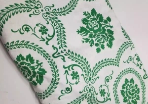 Jennifer Paganelli Fabric St. Croix Damask Green White Cotton Sew OOP ONE YARD - Picture 1 of 1