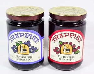2 Trappist 1 RED RASPBERRY/1 BOYSENBERRY Seedless Jam 12oz jar 09/27/2025 - Picture 1 of 3