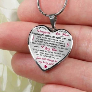Proud Mom to Daughter Gift Idea from Mother - Unique Novelty Luxury Necklace - Picture 1 of 9