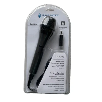 Singing Machine SMM 206 Unidirectional Dynamic Wired Microphone #SMM206 New - Image 1 of 4