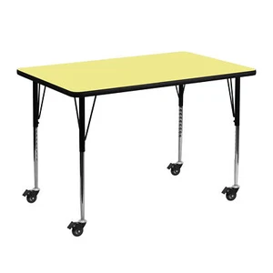 Wren Mobile 30''W x 48''L Rectangular Oak Thermal Laminate Activity Table - S... - Picture 1 of 13