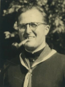 France religious catholic scout smoking pipe Old Photo 1943 #1 - Picture 1 of 3