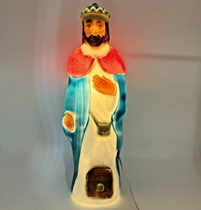 Wise Man King Blow Mold 22 General Foam Plastics Nativity Christmas Light Up USA - Picture 1 of 24