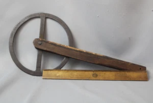 Anfang des 19. Jahrhunderts primitive Radrechte 8" Schmiedeeisen Messen Reisender Inv#CR56 - Bild 1 von 7