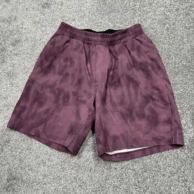 Шорты Lululemon мужские маленькие фиолетовые спортзал бег карман логотип активный Lulu Athletic поход - Изображение 1 из 4