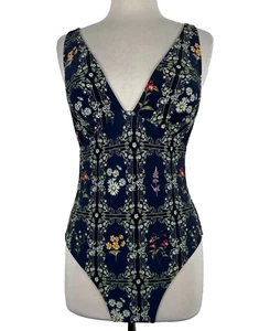 Agua Bendita x Target Dainty Floral Tile Print Cheeky One Piece Swimsuit Sz M - Picture 1 of 13