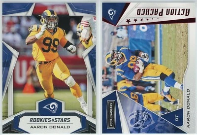 2019 Panini Rookies & Stars Aaron Donald #36 & Action Packed AP-AD PAIR - Image 1 of 2