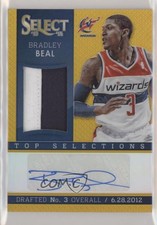 2013-14 Panini Select Top Selections Jersey Gold Prizm /10 Bradley Beal #26 Auto