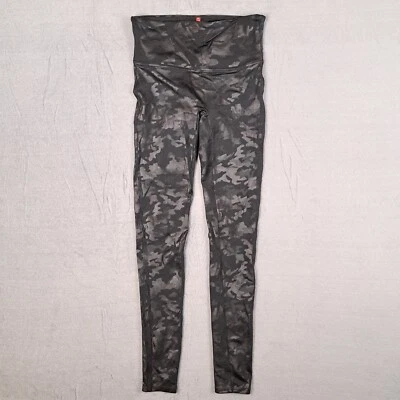 Leggings Spanx para mujer medianos negros imitación cuero camuflaje chic boho adelgazantes Foto 1 de 4