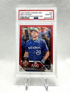 Matt Olson 2023 Topps Chrome Update ASGC26 Red Refractor/5 PSA 10 - Imagen 1 de 2