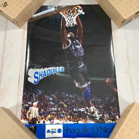 Vintage Nba Basketball Orlando Magic Shaq Shaquille O’neal Dunking Poster 23x35 Cover