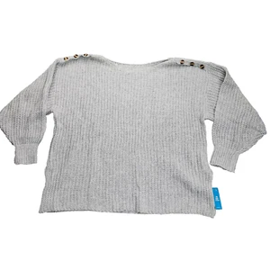 CUPSHE Womens Grey Off-Shoulder Long Sleeve Oversized Sweater XL - Picture 1 of 6