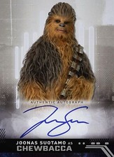 Topps Star Wars JOONAS SUOTAMO Authentic Autograph CHEWBACCA SIG Digital Card