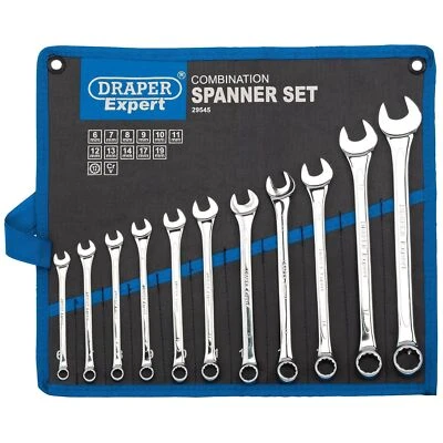 Draper 1x 11 Piece Metric Combination Spanner Set Professional Tool 29545