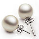 Vintage Silver Plated Stud Earrings Luxury Romantic Faux Pearl EarringA_hg