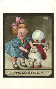 Postcard S/A August Hutaf Hold Still Baby Pins Diaper Series 138 #2299 - Picture 1 of 2