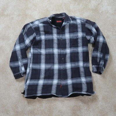 Wolverine Button Front Shirt Men's Medium Fleece Lined Plaid Workwear - Image 1 of 4