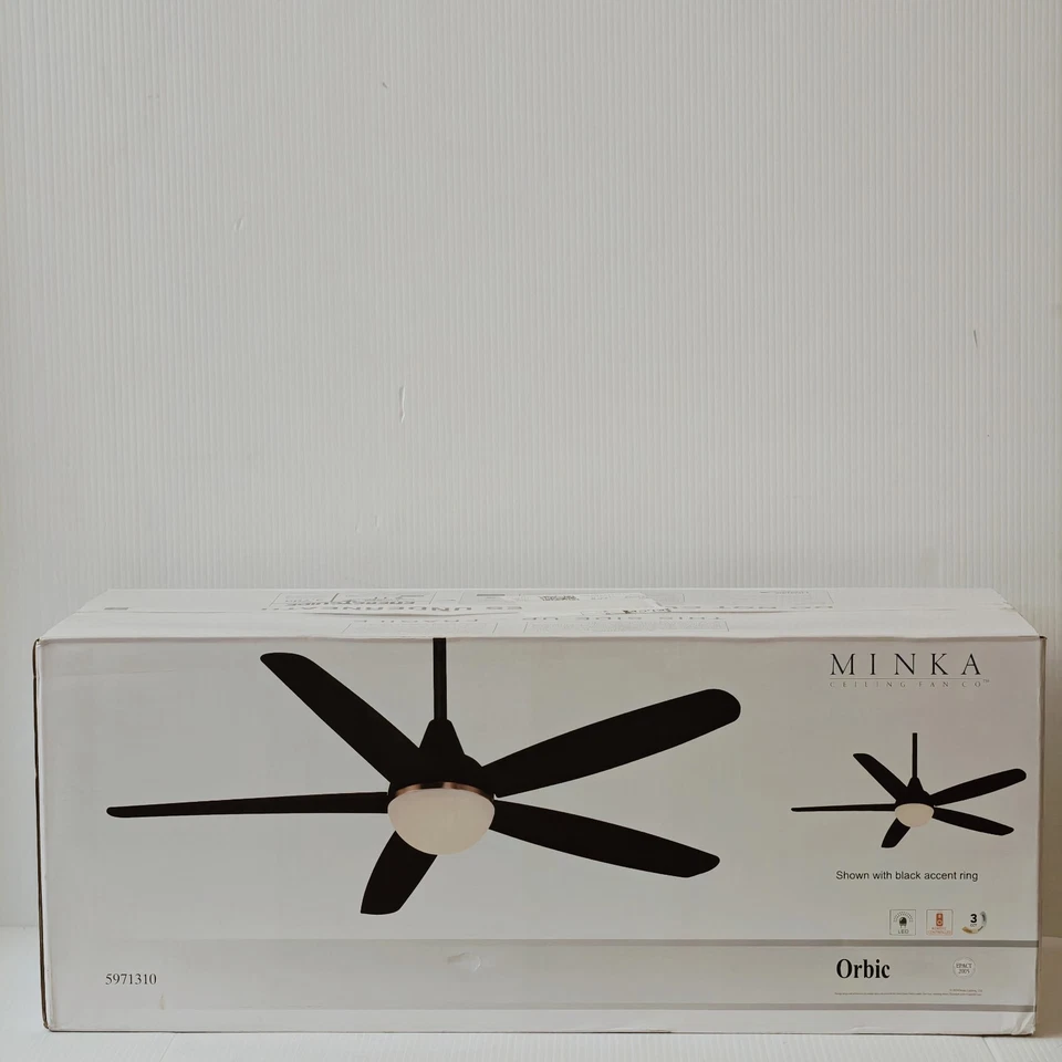 Minka Orbic 52" 5-Blade Ceiling Fan With LED, Remote Control, Matte Black - Image 1 of 2