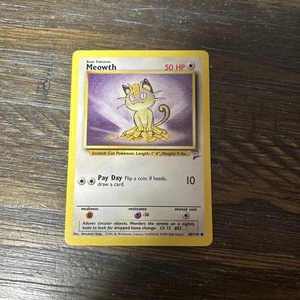 Meowth - 80/130 Base Set 2 Common Pokemon Card Free Shipping D11 - Foto 1 di 2