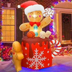 Inflables de Navidad de 6 pies decoraciones al aire libre, decoración de patio inflable de Navidad - Imagen 1 de 7