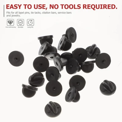 100 piezas pasador de goma respaldos uniforme guardián insignia corbata solapa pasador soporte de respaldo Foto 1 de 4