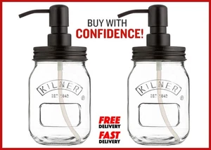 2 Stück 500 ml Kilner Glas Lotion Bad Dusche Pumpe Flüssigbad Seifenspender - Bild 1 von 5