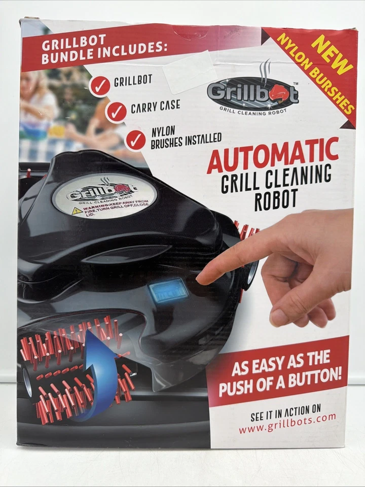Robot de limpieza automático de parrilla GRILLBOT cepillos giratorios barbacoa negro - ¡NUEVO EN CAJA! Foto 1 de 4