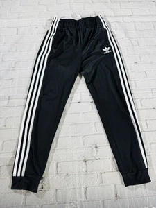 Adidas Boys' Iconic Tricot Jogger Black Track Pants Size Medium 11-12Y - Picture 1 of 10