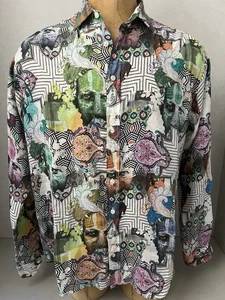 Etro Men’s shirt Size XL print linen floral psychedelic party shirt festival - Picture 1 of 9