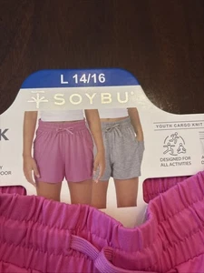 Soybu Youth Cargo Knit Shorts, 2 Pack, Size Large 14/16 - Picture 1 of 9
