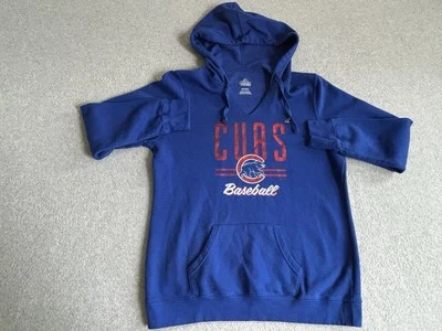 Chicago Cubs Sudadera con Capucha Mujer XL Azul Manga Larga Sudadera Pullover Polar Cuello en V Foto 1 de 4