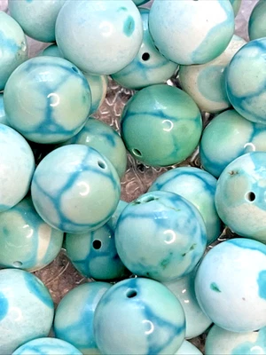 Blaue Howlith Perlen Gefärbt Mit Loch 20 Stück 13mm Edelstein Heilstein Kristall - Bild 1 von 4