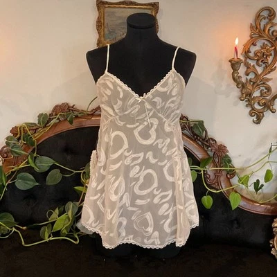 Lencería vintage vestido sin cordones moño delantero cuello en V vestido sin mangas con bragas espalda talla M Foto 1 de 4