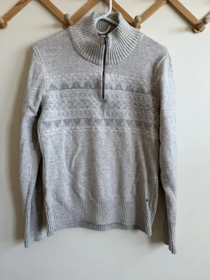 Suéter Eddie Bauer Cuarto Cremallera Tejido Cuello Simulado Grande Foto 1 de 4