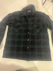 Camisa Vintage Pendleton Verde Dos Bolsillos Franela Mediana  - Imagen 1 de 7